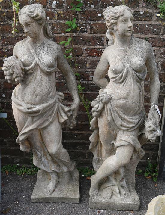 Pair stone classical figures